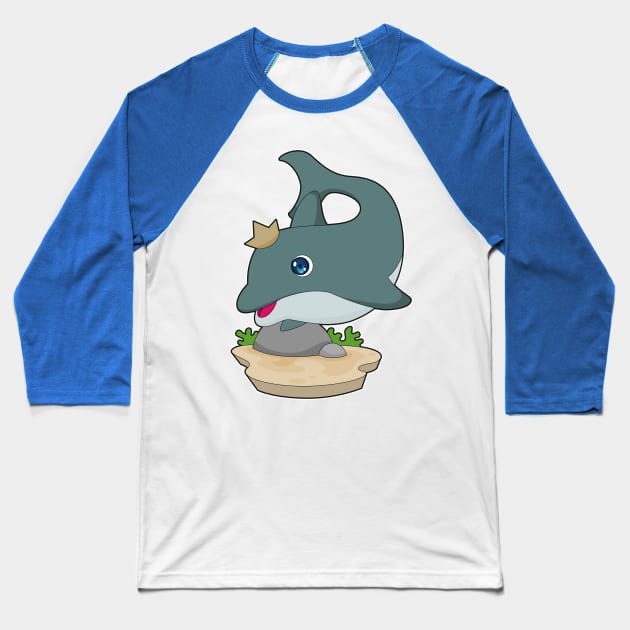 Dolphin Crown Baseball T-Shirt by Markus Schnabel